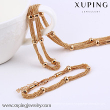 61529 Xuping Fashion China Wholesale 18K Charming Glass Gold Jewelry Set